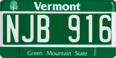 VT license plate NJB916