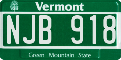 VT license plate NJB918