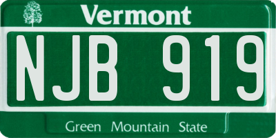 VT license plate NJB919