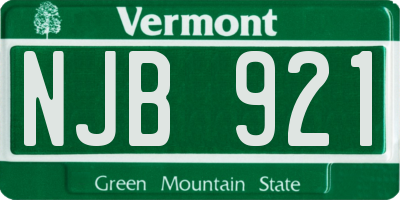 VT license plate NJB921