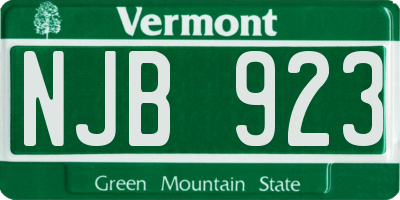 VT license plate NJB923
