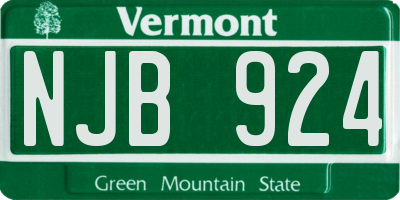 VT license plate NJB924