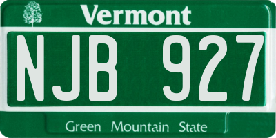VT license plate NJB927