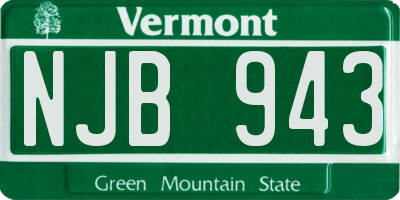 VT license plate NJB943