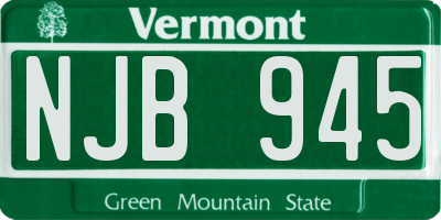 VT license plate NJB945