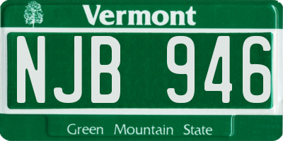 VT license plate NJB946