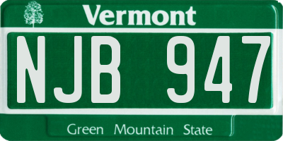 VT license plate NJB947