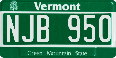 VT license plate NJB950