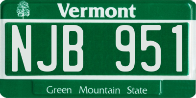 VT license plate NJB951