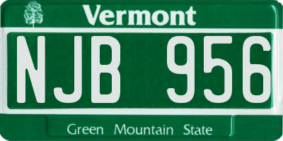 VT license plate NJB956
