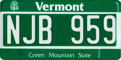 VT license plate NJB959