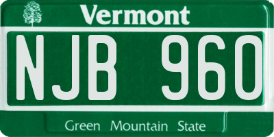 VT license plate NJB960