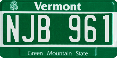 VT license plate NJB961