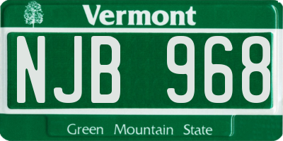 VT license plate NJB968