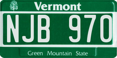 VT license plate NJB970