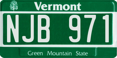 VT license plate NJB971