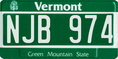 VT license plate NJB974