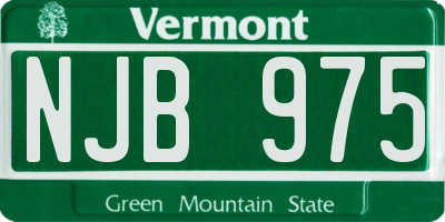 VT license plate NJB975
