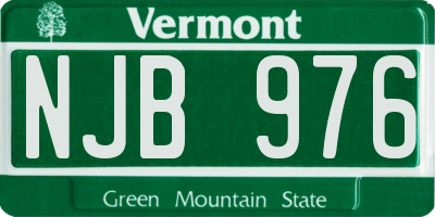 VT license plate NJB976