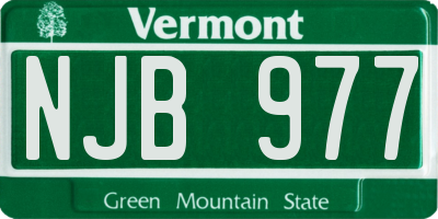 VT license plate NJB977