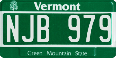 VT license plate NJB979