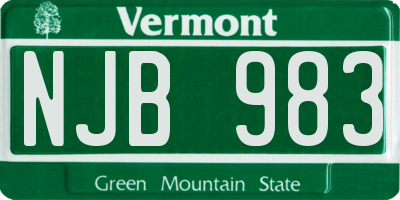 VT license plate NJB983
