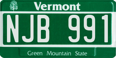 VT license plate NJB991