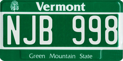 VT license plate NJB998