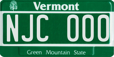 VT license plate NJC000