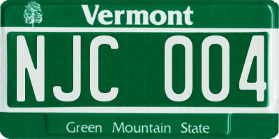 VT license plate NJC004