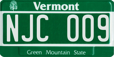 VT license plate NJC009