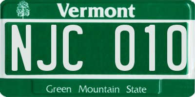 VT license plate NJC010