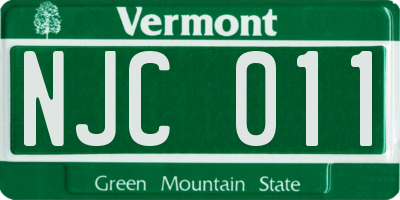 VT license plate NJC011