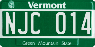 VT license plate NJC014