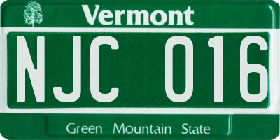 VT license plate NJC016