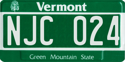 VT license plate NJC024