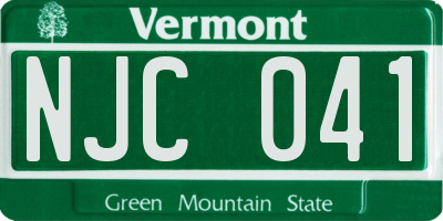 VT license plate NJC041