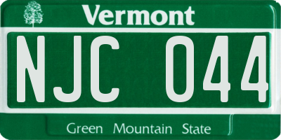VT license plate NJC044