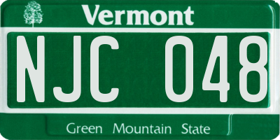 VT license plate NJC048