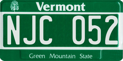 VT license plate NJC052