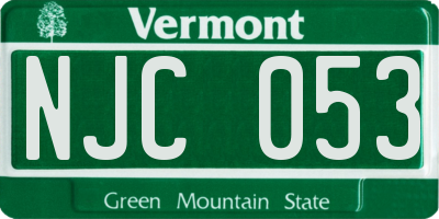 VT license plate NJC053