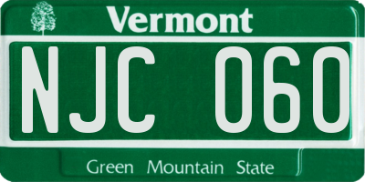 VT license plate NJC060