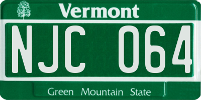 VT license plate NJC064