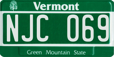VT license plate NJC069