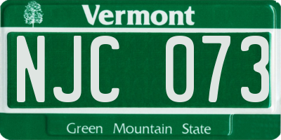 VT license plate NJC073
