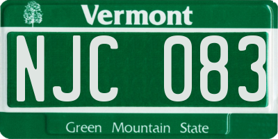 VT license plate NJC083