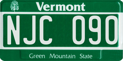 VT license plate NJC090