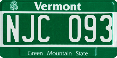 VT license plate NJC093