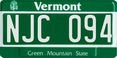 VT license plate NJC094