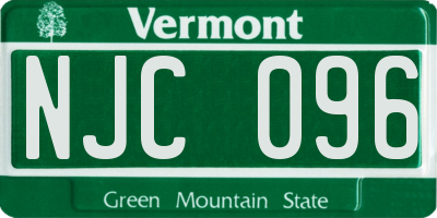 VT license plate NJC096